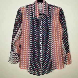 ALICIA BELL Print Button-down Blouse